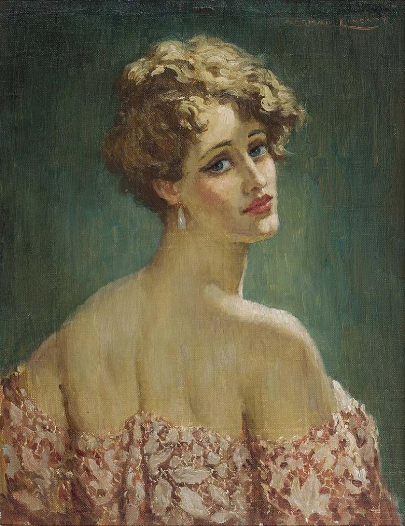 NORMAN LINDSAY - Lady in Pink